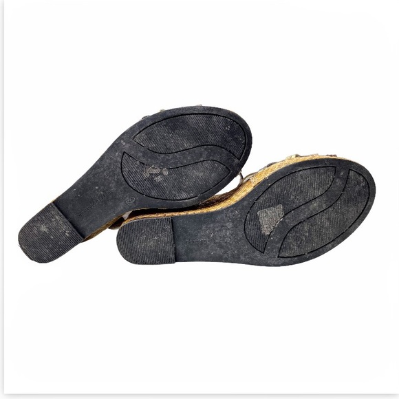 Montego Bay Club Metallic Gold, Bronze & Silver Strappy Wedge Sandals Size 9 - Picture 9 of 16